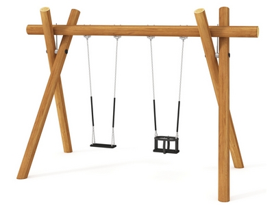 Качели двойные Триумф 10 на импрегнированных бревнах