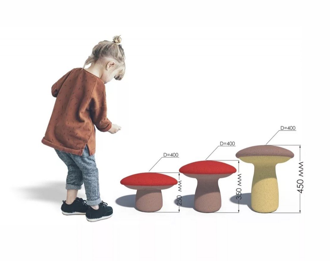 Фигура из резиновой крошки Гриб - вид 2