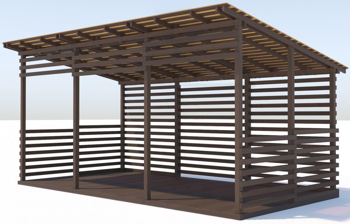 Теневой навес серия N модель 1 - вид 2