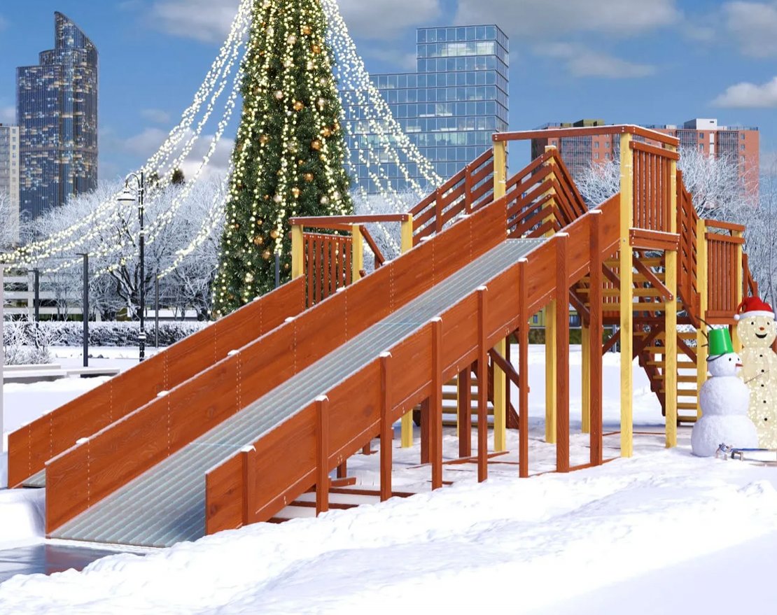 Зимняя горка TORUDA Север - 7/5 (скаты 5 м и 7,68 м) - вид 2